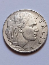 Moneta da 20 centesimi - Re Vittorio Emanuele III , del 1940