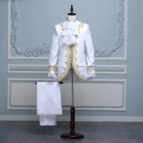 Herren viktorianischer Anzug Jacke Hose Husar Longline Tunika bestickt formeller Blazer - Bild 19 von 19