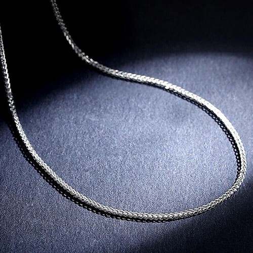 Collana maglia grano PT950 platino puro 950 catena donna 1 mm 2,5-2,6 g 17 pollici - Foto 4 di 7