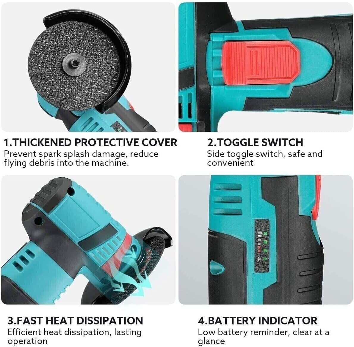 Mini Smerigliatrice Flex 12V 19500 RPM 76 Mm Con Valigetta Mini Smerigliatrice Angolare Flex A Batteria 12V - 76mm, 19500 RPM, 2 Batterie Al Litio, Con Valigetta Smerigliatrice Angolare 12V 76mm - Foto 7