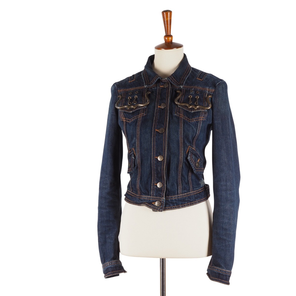 justcavalli ジャストカヴァリ　デニムジャケット サイズ Roberto Just Cavalli Vintage Women's Blue Denim Jean Jacket