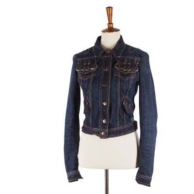 Roberto Just Cavalli Vintage Women's Blue Denim Jean Jacket size