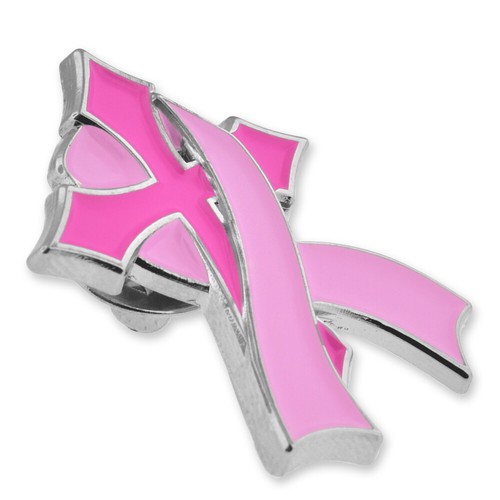 Cinta y cruz rosa de PinMart's para concienciar sobre el cáncer de mama - Imagen 2 de 3