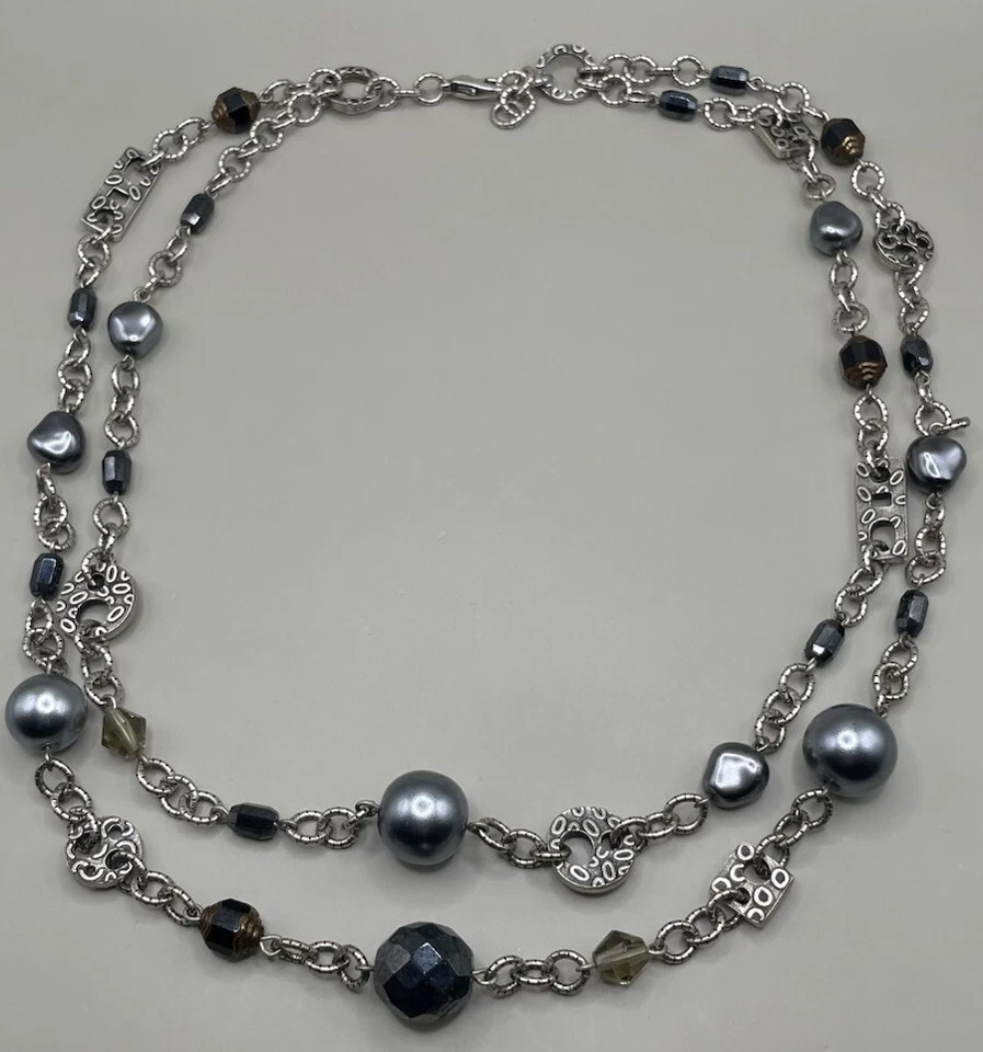 Patricia Locke USA Hush Hush 女式项链施华洛世奇水晶珍珠 19-20 英寸 2004