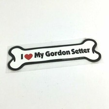 I Love Heart My Gordon Setter Dog Bone Magnet Car Decal Bone Shaped Refrigerator