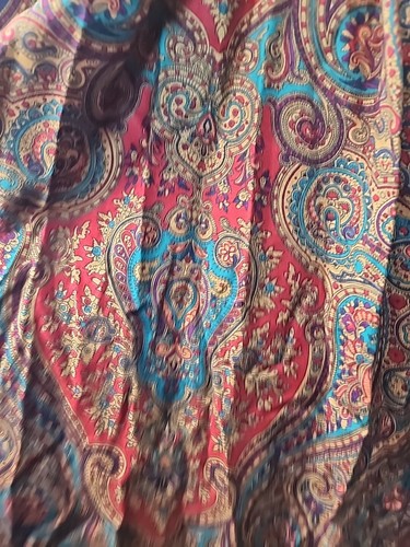 Womens NWT The Traveler By Connie Sz 14 L-Sleeve Belted Dress Paisley Design Vtg - Picture 9 of 20
