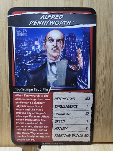 DC Comics Top Trumps 🏆ALFRED PENNYWORTH Card 🏆 FREE POST