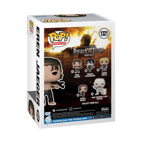 Funko Pop Animation Attack on Titan Eren Jaeger Metallic Vinyl Figure Ages 3+ - Picture 3 of 3
