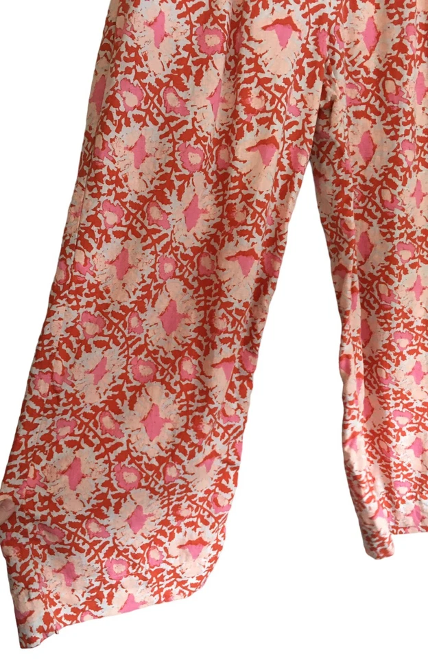 C&C California Pants Women's Size Medium Pink Floral Wide Leg Stretch - Image 4 of 4