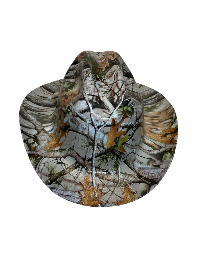 Sombrero de Vaquero Western Outlaw Blanco Vista Camuflado Personalizado Foto 3 de 4