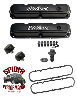 1965-1991 Dodge Dakota D/W pickup small block valve covers BLACK Edelbrock kit