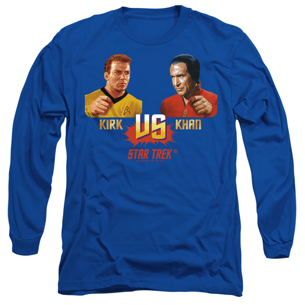 Star Trek Kirk Vs Khan Mens Long Sleeve T-Shirt, Royal Blue - Main Image