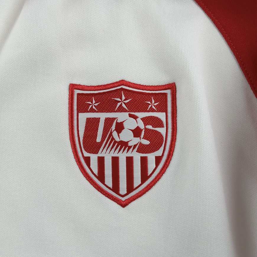 SACAI X NIKE Giacca calcio USA uomo grande bianca rossa Nike full zip foderata in pile riscaldamento pista