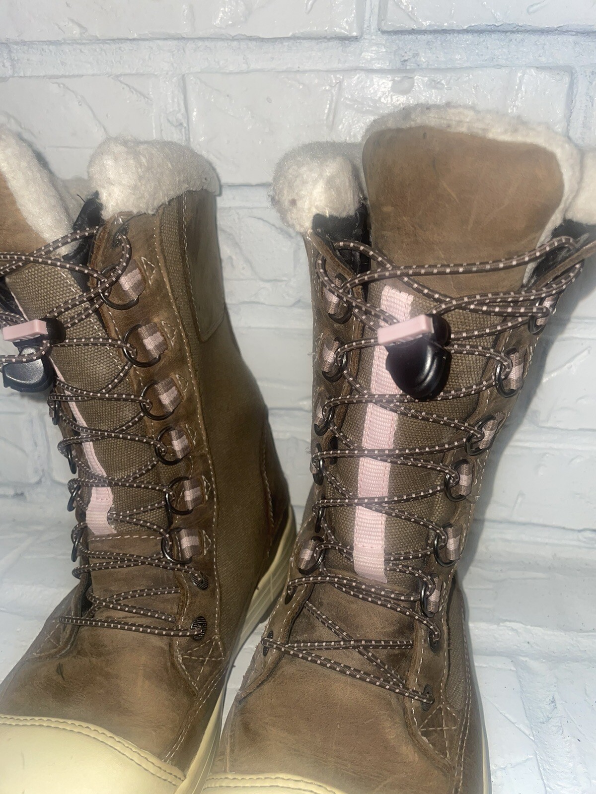 Keen Snow Rover linea donna stivali impermeabili marroni in tela e pelle taglia 7 5