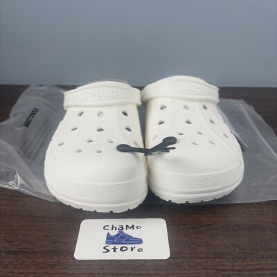 Crocs Unisex Baya Lined Clogs White/Light Grey 205969 Good X Cold