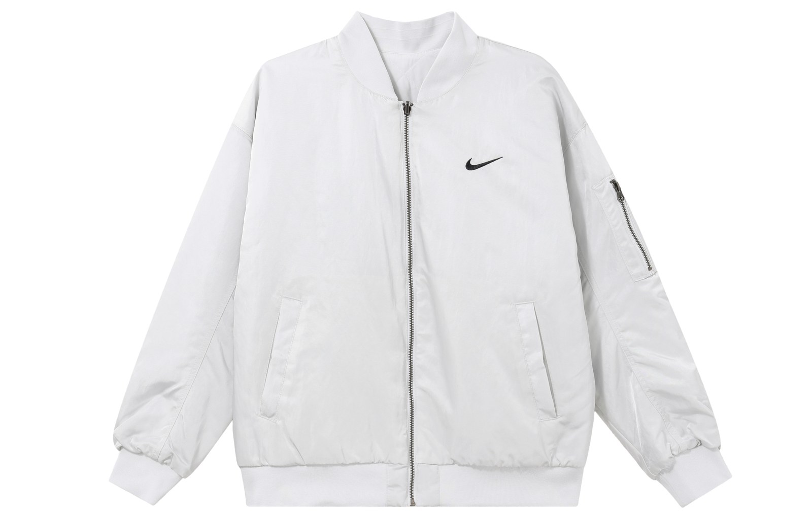 Двусторонняя Хлопковая Куртка Nike с Крупным Логотипом И Застежкой-Молнией