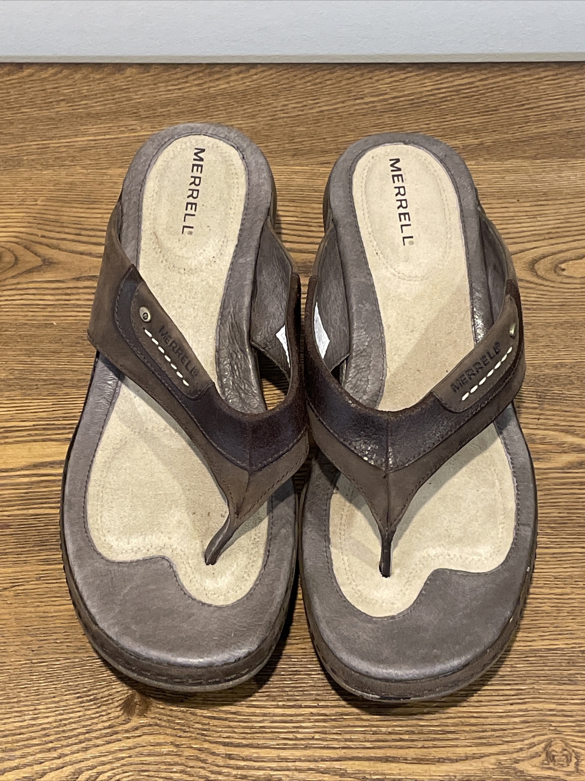 Sandali da donna marrone caffè perizoma Merrell Luxe in pelle taglia 11