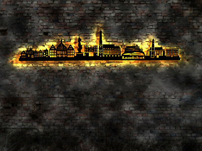 3D LED decoration Landshut wall decal skyline wall sticker sticker book city map
