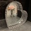 thumbnail 6 - 25cm JEWELLED DIAMANTE HEART MIRROR TRAY HEART CANDLE PLATE  WEDDING TABLE TRAY