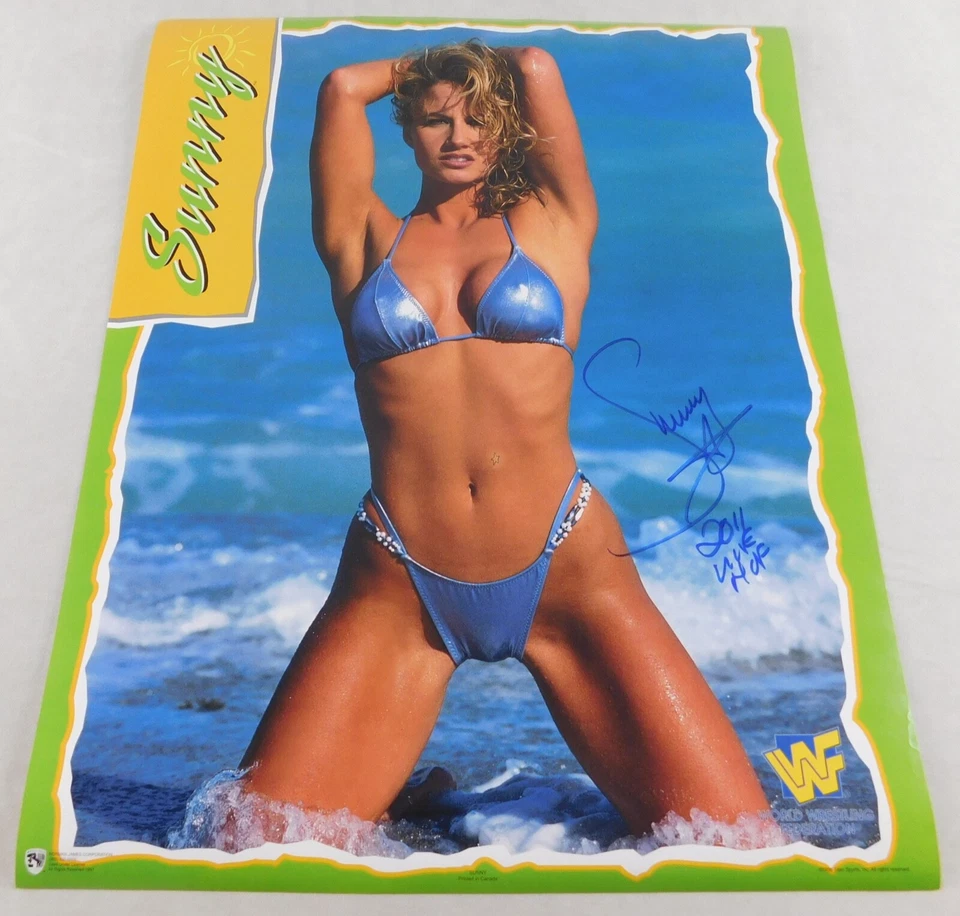 Póster original firmado por Sunny Tammy Sytch 16x20 WWF Wrestling 1996 WWE ECW Foto 2 de 4