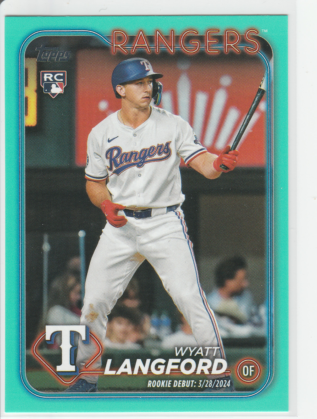 Wyatt Langford 2024 Topps Update Series Rookie Debut #US341 Aqua Rookie RC