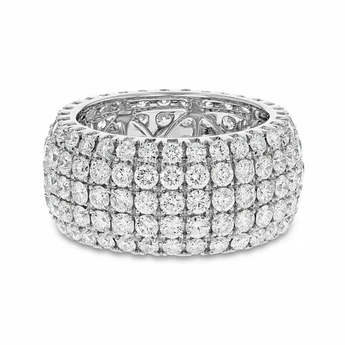 4 CT Round Moissanite Men's Full Eternity Wedding Band 925 Sterling Silver SZ 11 - Picture 2 of 3