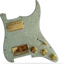 HH Prewired Loaded Strat Pickguard with Coil Split Ainico 5 Humbucker Pickups