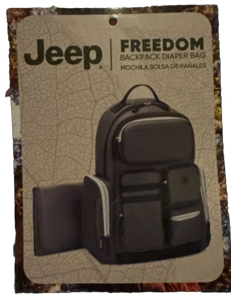 JEEP Diaper Backpack Grey New With Tags 10 Pockets Great Gift For New Baby Large - Image 3 of 4