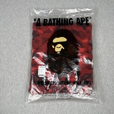 Felpa con cappuccio zip intera BAPE colore mimetico squalo WGM rossa uomo taglia 3XL