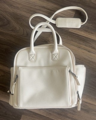 Ayla & Co Vegan Leather Mini Diaper Bag Backpack In Ivory