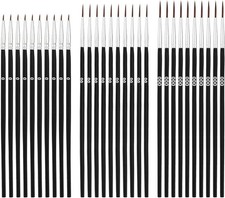 30Pcs Detail Paint Brushes, Fine Tip Paint Brush with 3 Sizes 0 00 000 Mini