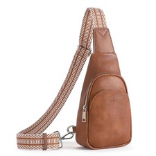 Small Sling Bag for Women,Vegan Leather Crossbody Bags for 1-3 Brown