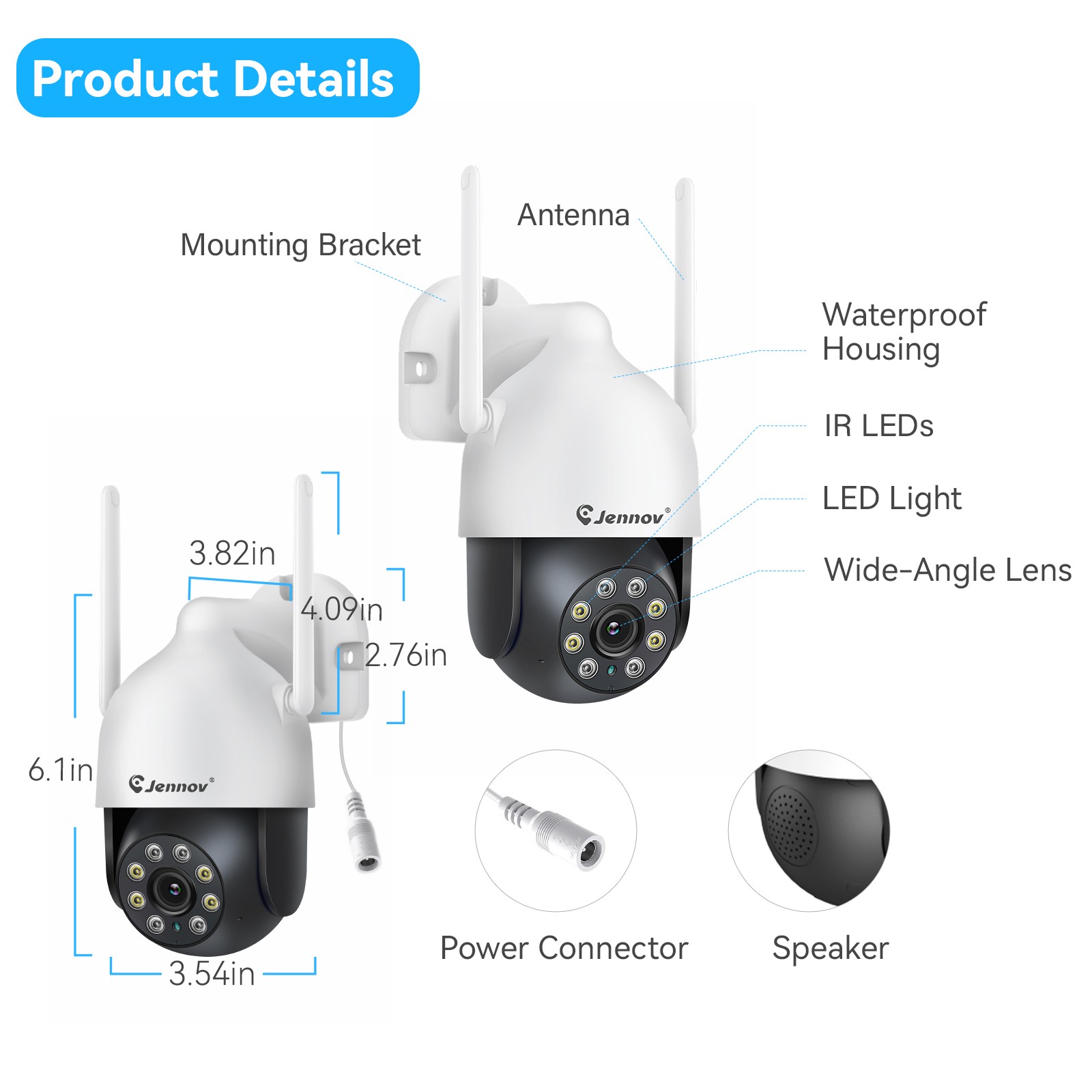 Home Security Camera System Wireless CCTV 5MP Outdoor Audio WIFI 10''Monitor