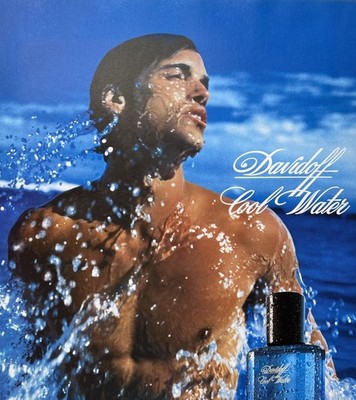 VTG 2000 Davidoff Cool Water for Men Original Sexy UK Print Ad 22x30cm FHM 128