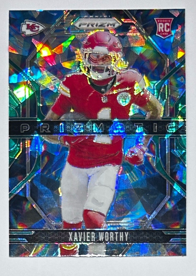 2024 Panini Prizm Xavier Worthy Prizmatic Green Ice RC #14 Kansas City Chiefs