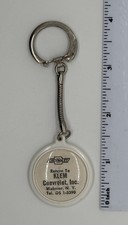 Vintage KLEM CHEVROLET White Key Chain, Chevy Bowtie Keyring, Circa 1960s