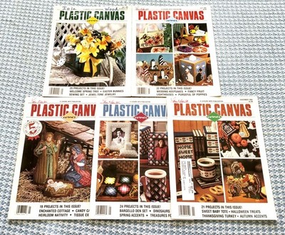 Lot 5 issues PLASTIC CANVAS CORNER ~ many great projects, 1992-1994