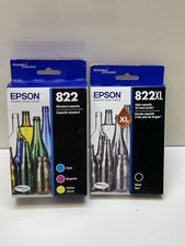 Epson 822XL Ink Cartridges Black Cyan Yellow Magenta New Sealed