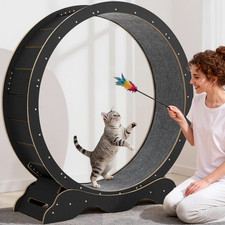 Cat Exercise Wheel, 45.3" Large XL Cat Treadmill Wheel for Indoor Cats, Running