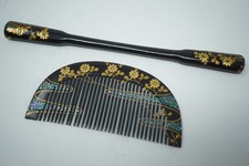 Japanese Hairpin Haircomb Set Kougai Natural Materials from Japan 0602G8