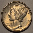 #3 Nicer "BU++" Low Mintage 1941 S Winged Liberty Head Mercury Dime