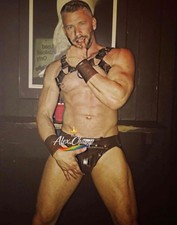Men Leather Fetish Gay Body Harness Chest Armor Adjustable Buckle Strap Jock ..
