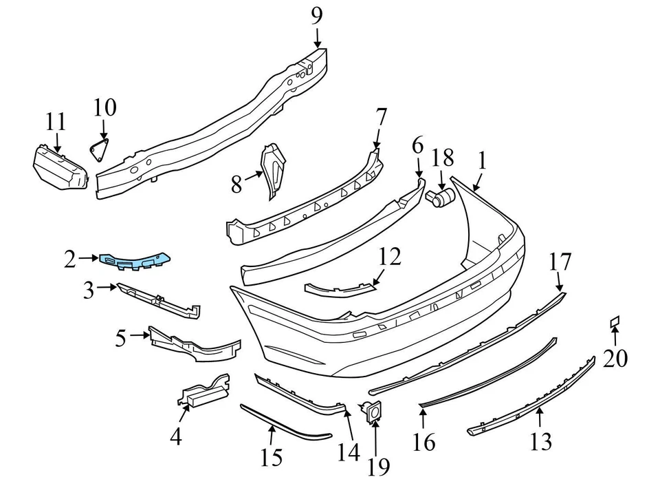 2005-2006 BMW 760I - REAR LEFT Bumper Mount Bracket 7123797 - Image 4 of 4