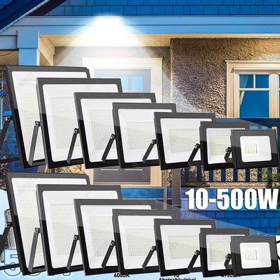 10W-500W LED Strahler Außen Fluter ohne/mit Bewegungsmelder Scheinwerfer IP66