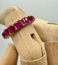 Gold Over Sterling Silver Lab Created Pink Sapphire Eternity Ring Size 8.5