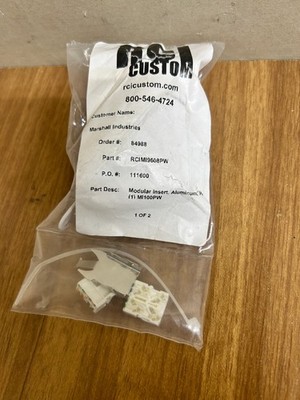 RCI Custom MI9608PW Decor Style Modular Insert, .125 Aluminum, w/ one RJ45