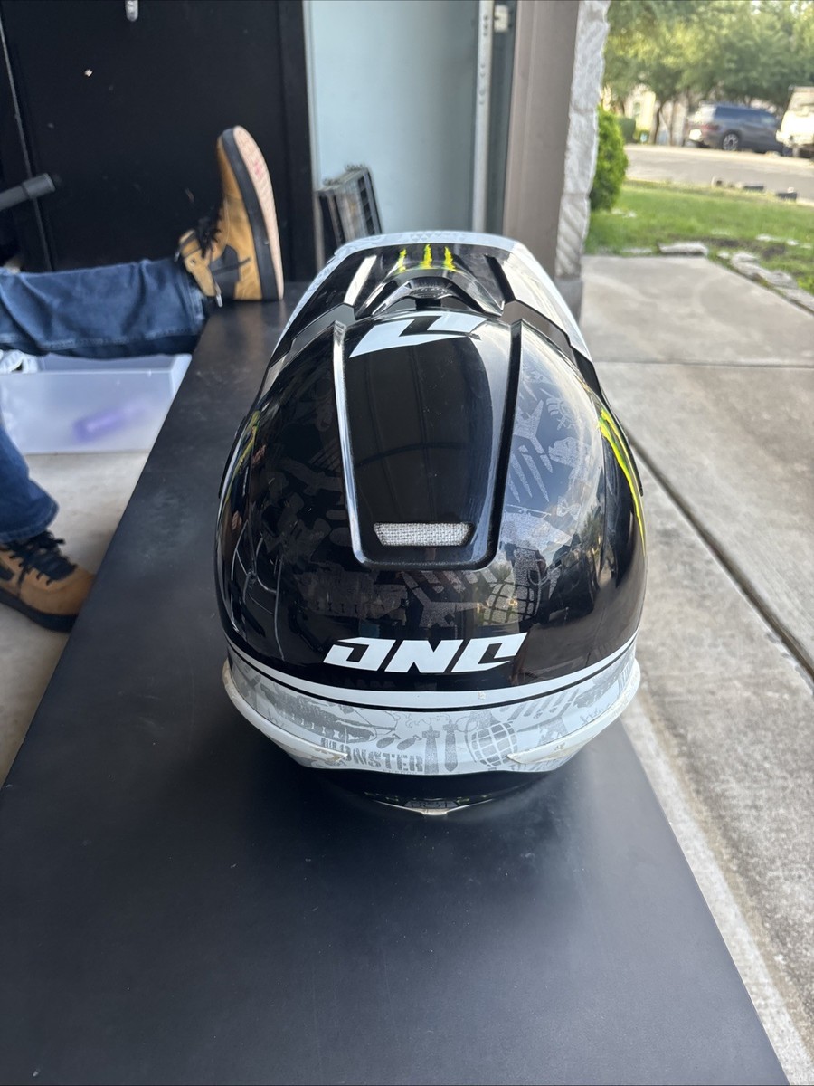 Onc Monster Energy Motocross Full Face Helmet With Broken Right