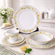 Duchess Greensleeves Dinnerware Set Vintage Floral Bone China England x6 Pcs