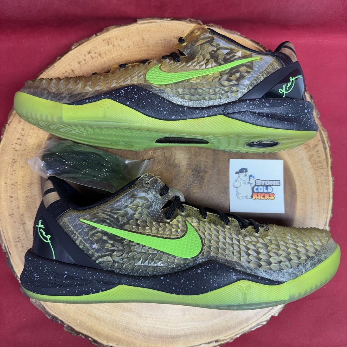 Nike Kobe 8 System SS Christmas 2013 Snakeskin Green Size 12