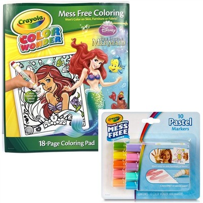 Crayola Mess Free COLOR WONDER 18pg Little Mermaid Coloring Pad + 10pk Markers